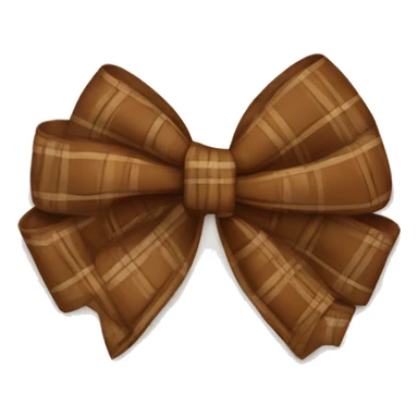 brown plaid bow sticker