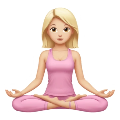 blonde yoga girl light pink clothes n sticker