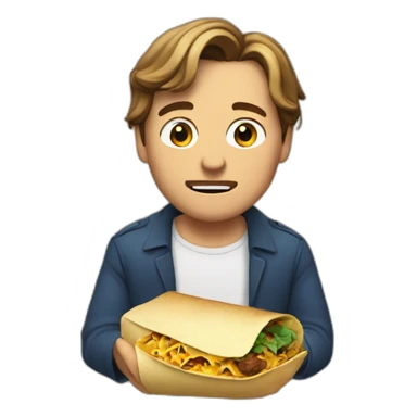 leonardo di caprio eat burrito sticker