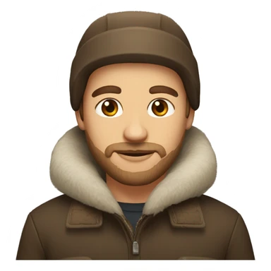 ushanka with brown hair sticker