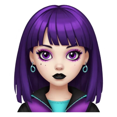 quero uma menina de franja parecendo uma monster h sticker