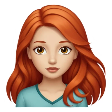 Little red riding hood light skin with straight long wavy hair and long eyelashes  sticker