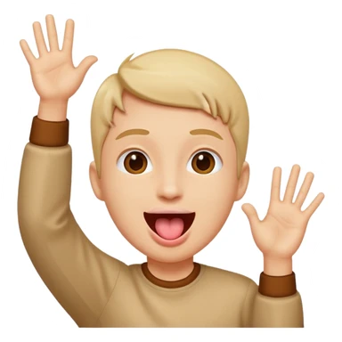 Elleri havada dil çıkartan sticker