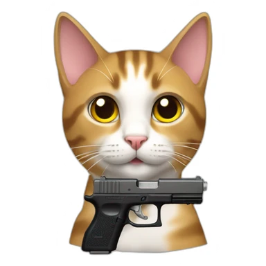cat with glock 17 sticker