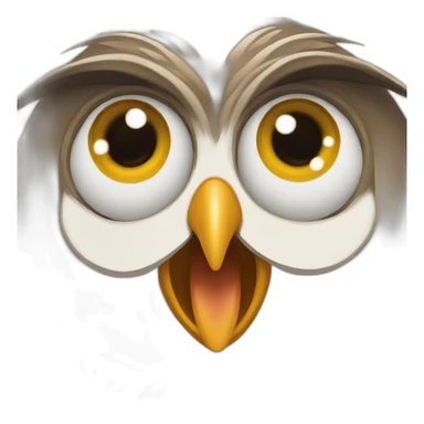 a goofy owl sticker