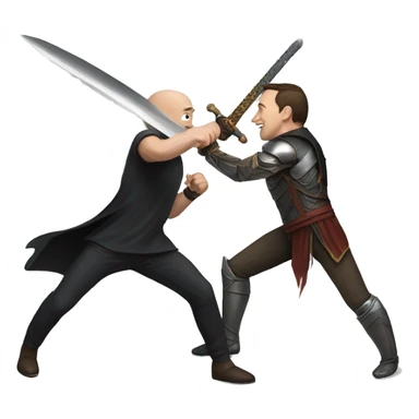 jeff bezos sword fighting elon musk sticker