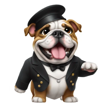 english bulldog conductor music sticker