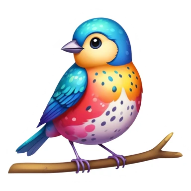 cute colorful songbird sticker
