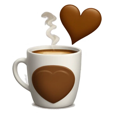 A brown heart with a cup of coffee inside  sticker