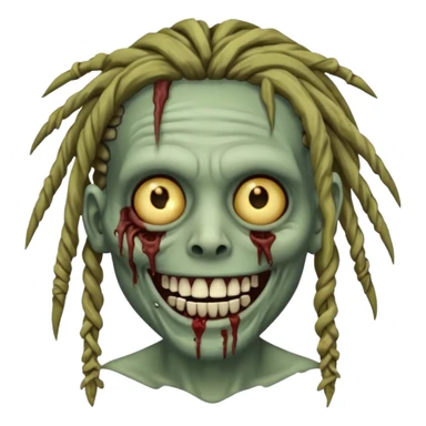 zombie with dreads with braces smiling  sticker