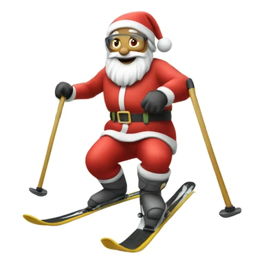 santa skiing on a slope sticker