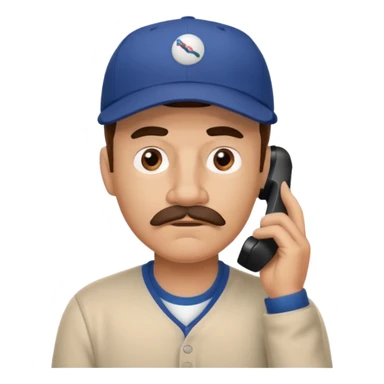 A man on the phone about to make a complaint but dad sticker