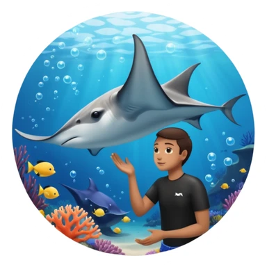 une personne qui carresse un raies menta sticker