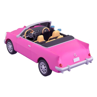 pink barbie convertible car sticker