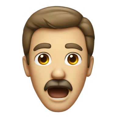 Man with mustache screaming sticker