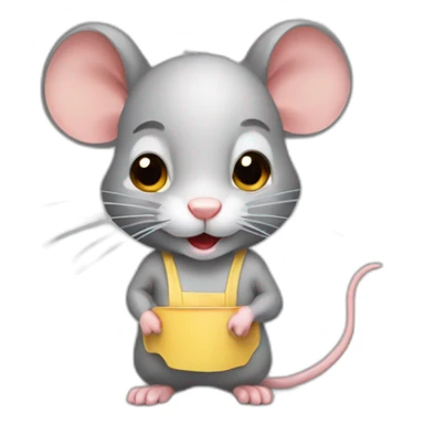 Rat avec un tablier sticker