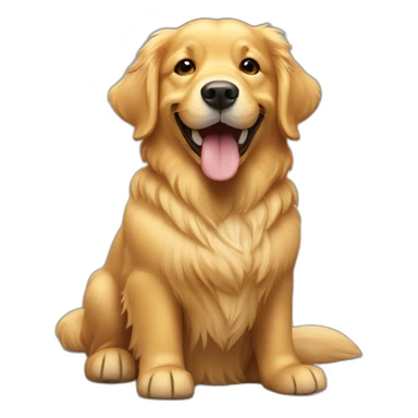 Golden retriever with big smile sticker