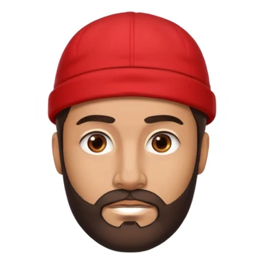arab man with beard wearing a red cap and he handsome and with tan i want it only his face
with dark brown hair and beard sticker