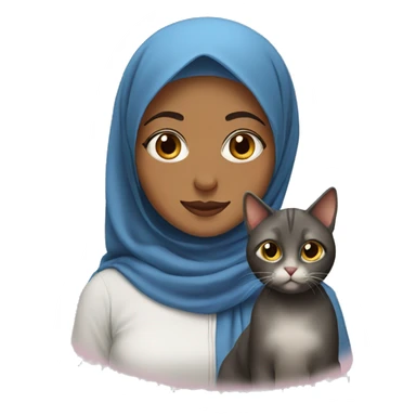 Hijab girl and cat sticker