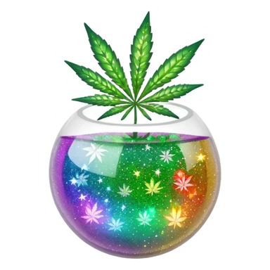 multicolor glitter bomb with weed sticker