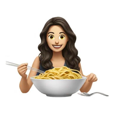 Gorgeous brunette slurping linguine  sticker