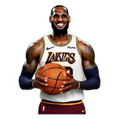 Lebron james holding a basketball sticker