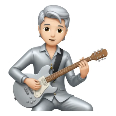 silver statue guitarist sticker