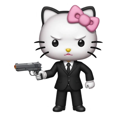 Mafia boss hello kitty who is a killer sticker