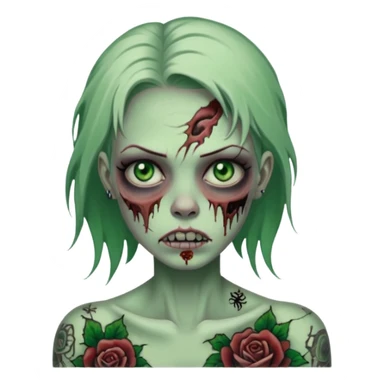 zombie woman with big tattoos sticker
