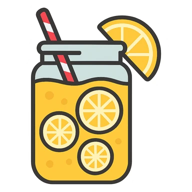 flat toon mason jar lemonade sticker