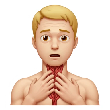 man choking himself sticker