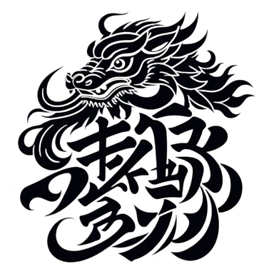Chinese or Japanese characters 血威華我 with dramatic, powerful imagery sticker