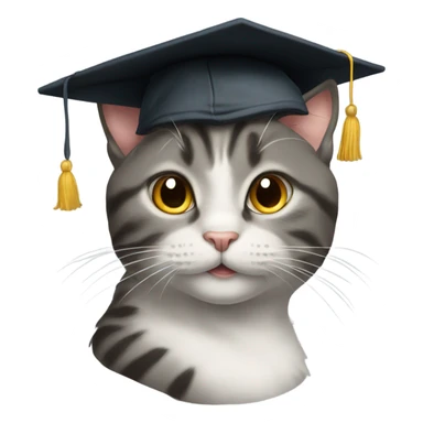 cat with student cap sticker