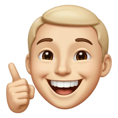 Face laughing and pointing sticker