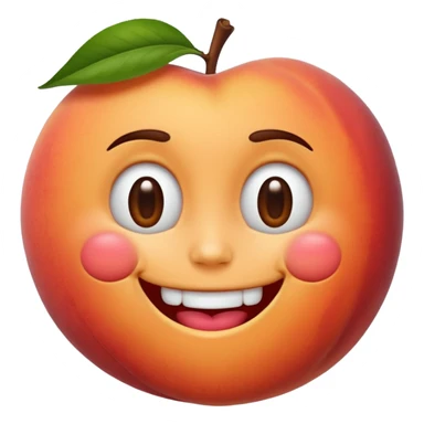 Emoji eating a peach sticker