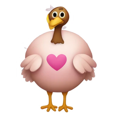 Thanksgiving turkey with pink hearts and stars sticker