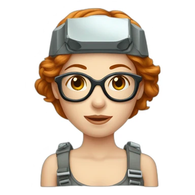 femme rousse avec des joues mechante lunette sticker