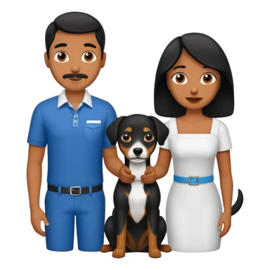 Pareja de novios, pelo negro ambos, y con dos perritos pincher en brazos sticker