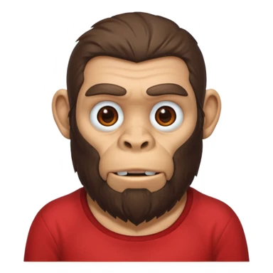 ancient ape, beard, red shirt sticker