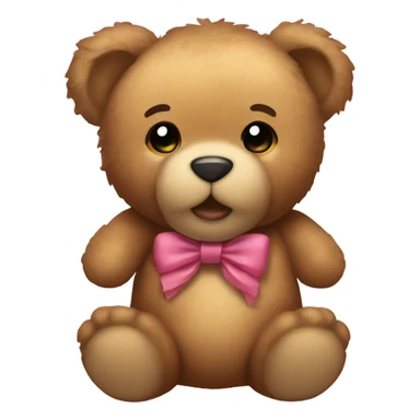Teddy bear with a hair bow sticker