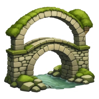 a simple rustic stone bridge sticker