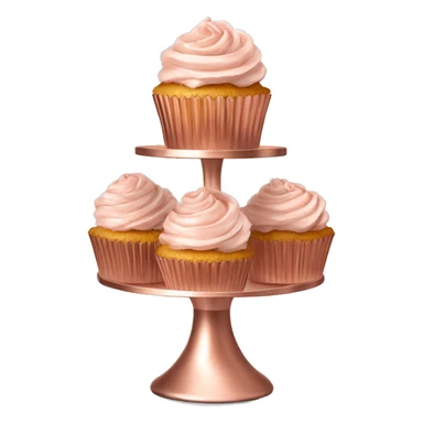 Realistic isolated empty rose gold cupcake stand. sticker