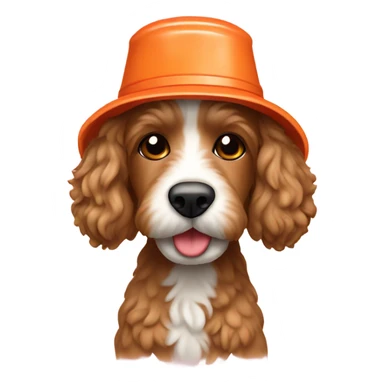 Cockapoo wearing a bucket hat sticker
