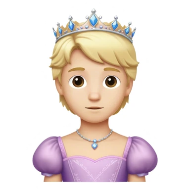 Boy with blond hair as a princess sticker