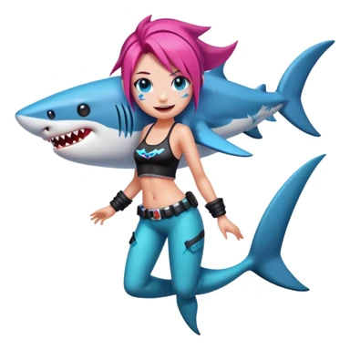 Jinx with shark outfit sticker