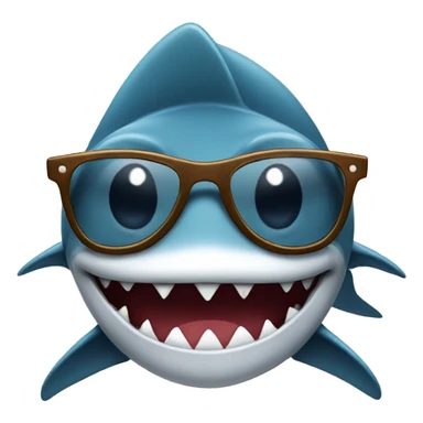 Shark with hat and glasses sticker
