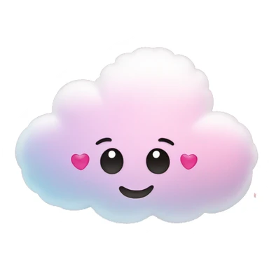 Cloud with pink heart and sparkles sticker