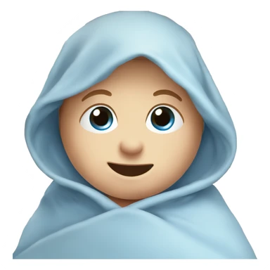 Swaddle Infant blue eyes Boy, Wooden Crib sticker