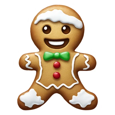 Realistic iced gingerbread man sticker