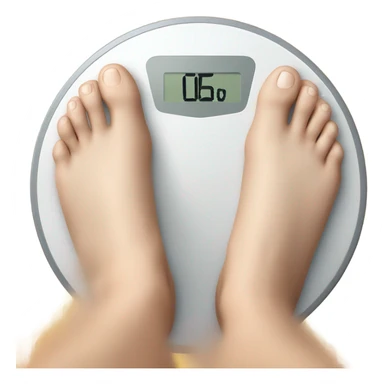 Man’s feet on weight loss scale sticker